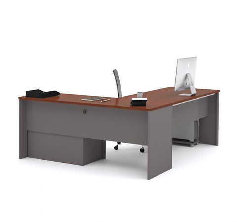 72W L-Shaped Desk with Lateral File Cabinet