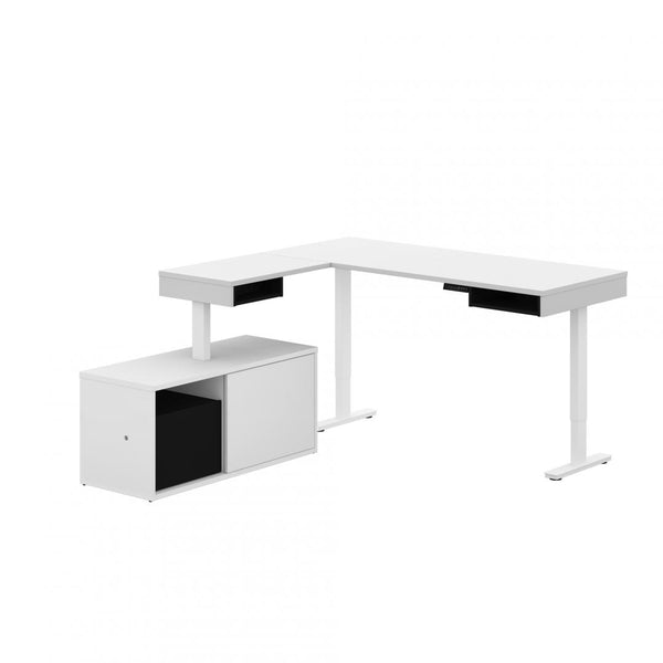 81W L-Shaped Standing Desk with Credenza