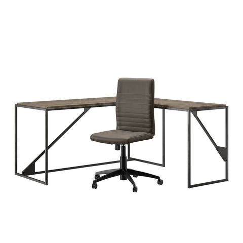 62W L Shaped Industrial Desk and Chair Set