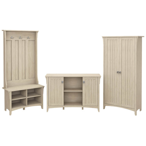 Entryway Storage Set with Hall Tree, Shoe Bench and Accent Cabinets