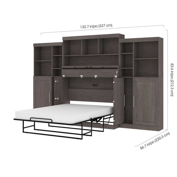 Full Cabinet Bed with Mattress and Upper Storage (133W)