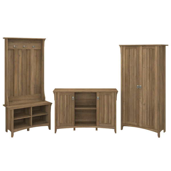 Entryway Storage Set with Hall Tree, Shoe Bench and Accent Cabinets