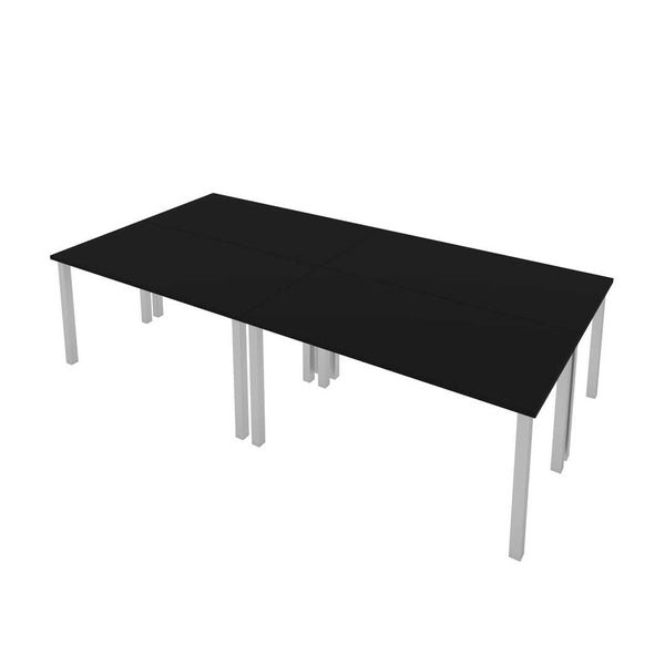 Four 60W x 30D Table Desks with Square Metal Legs