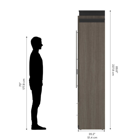 Queen Murphy Bed with Shelves and Drawers (97W)