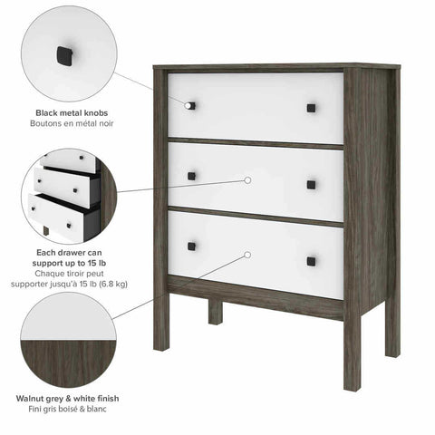 39W 3-Drawer Dresser