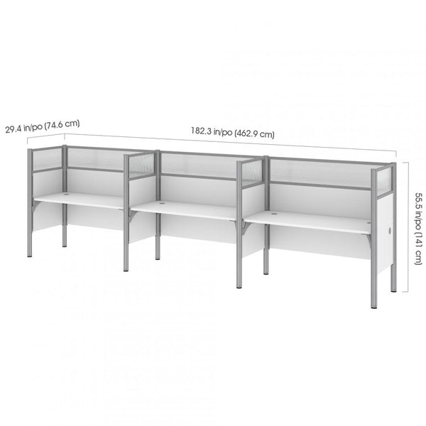 3-Person Office Cubicles with High Privacy Panels