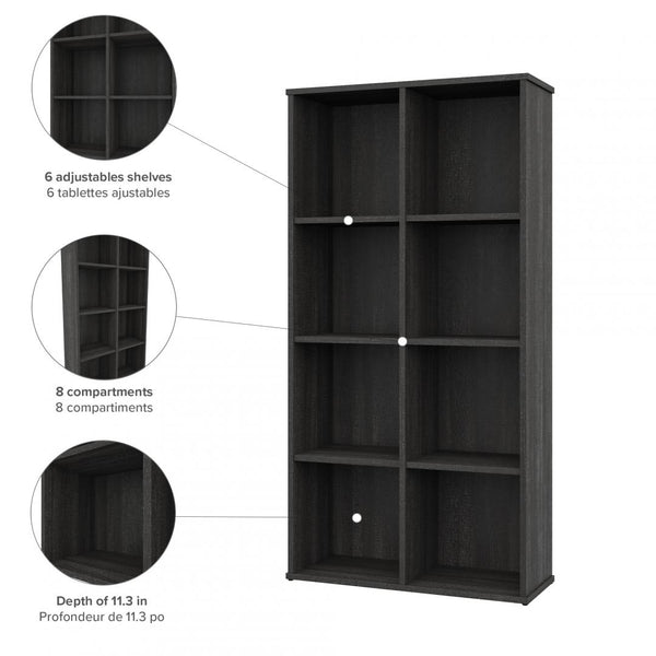 65W L-Shaped Desk with Hutch, Lateral File Cabinet, and Cubby Bookcase