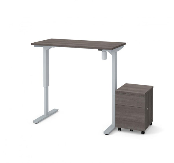 2-piece set including a 24“ x 48“ standing desk and a mobile pedestal