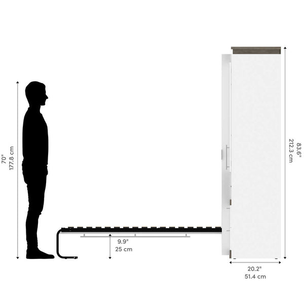 Full Murphy Bed with Storage Cabinets and Pull-Out Shelves (100W)