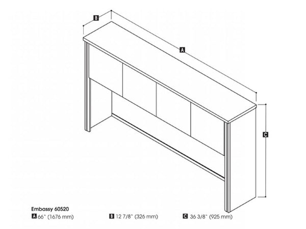 66W Hutch for Desk Shell