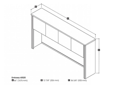 66W Hutch for Desk Shell