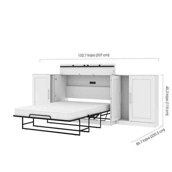 Full Cabinet Bed with Mattress and Storage Cabinets (133W)