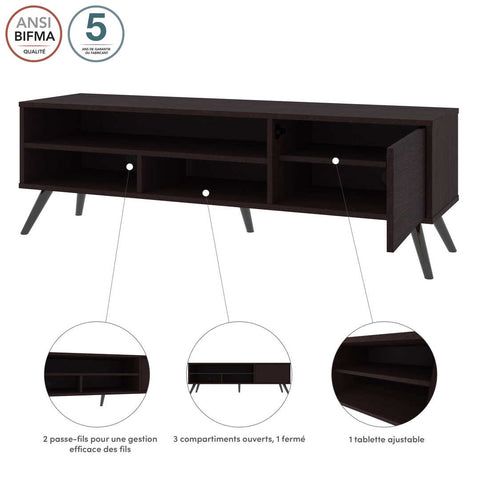 54W TV Stand with Metal Legs for 60 inch TV