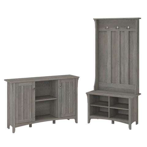 Entryway Storage Set with Hall Tree, Shoe Bench and Accent Cabinet