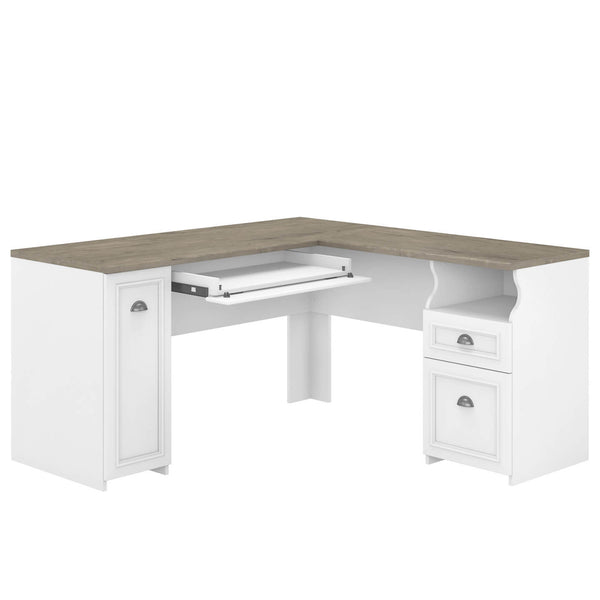 60W L Shaped Desk with Drawers and Storage Cabinet