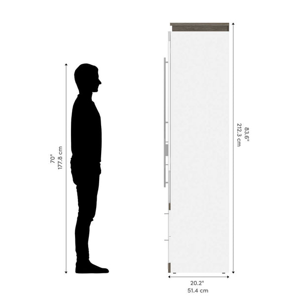 Full Murphy Bed with Storage Cabinets and Pull-Out Shelves (100W)