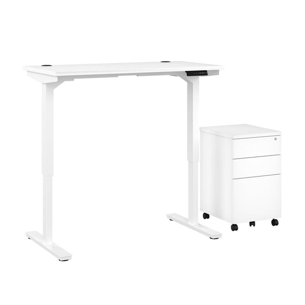 48W x 24D Standing Desk with Assembled Mobile Pedestal