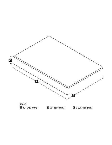 30“ Low storage unit with rods