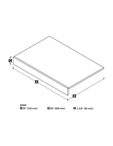 30“ Low storage unit with rods