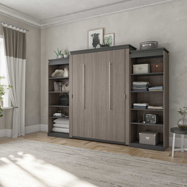 Queen Murphy Bed with Shelves (126W)