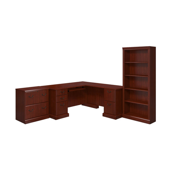 L Shaped Desk, Lateral File Cabinet and Bookcase