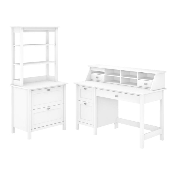 54W Computer Desk with Drawers, Organizer, File Cabinet and Hutch