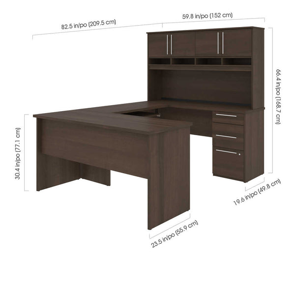 U or L-Shaped Desk with Hutch