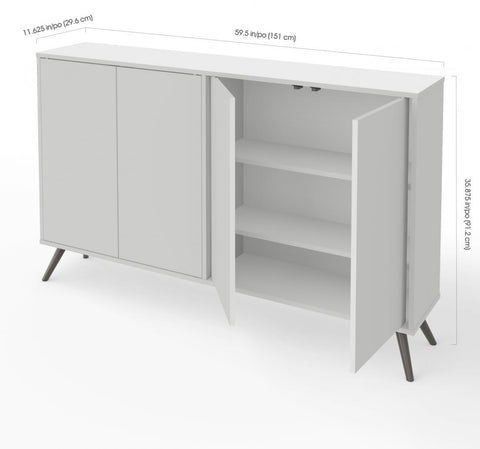 60W Narrow Storage Cabinet with Metal Legs