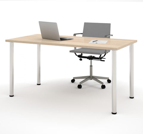 60W Table Desk with Round Metal Legs