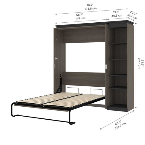 Full Murphy Bed with Shelves (81W)