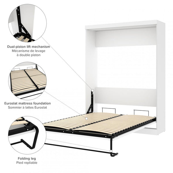 Queen Murphy Bed with Sofa and Shelving Unit (96W)