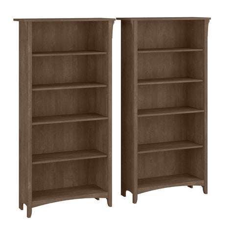 Tall 5 Shelf Bookcase - Set of 2