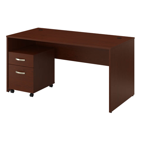 60W Office Desk with Mobile File Cabinet