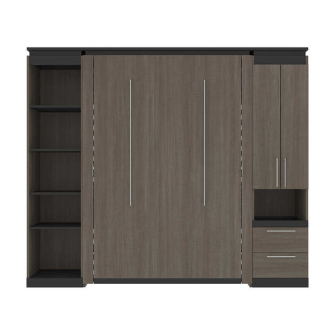 Full Murphy Bed with Storage Cabinet and Shelves (100W)