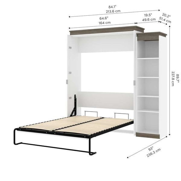 Queen Murphy Bed with Shelves (87W)