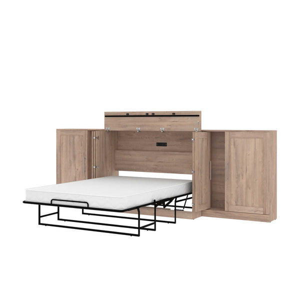 Full Cabinet Bed with Mattress and Storage Cabinets (133W)