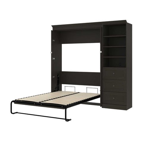 Full Murphy Bed with Shelves and Drawers (89W)