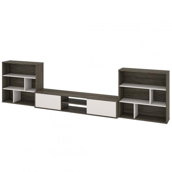 TV Stand with 2 Asymmetrical Shelving Units