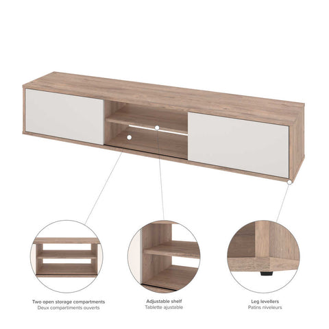 TV Stand with 2 Asymmetrical Shelving Units