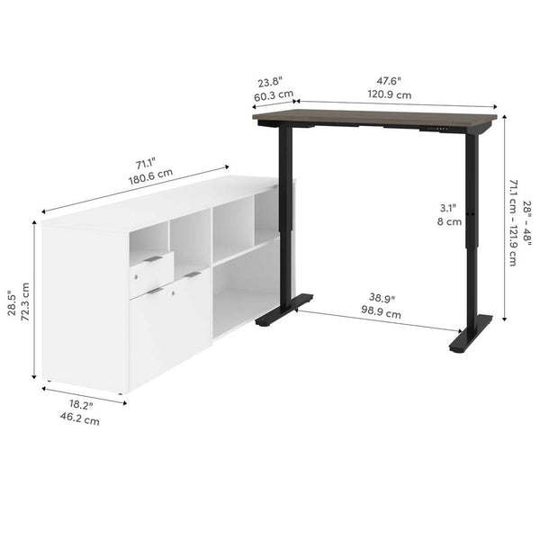 72W L-Shaped Standing Desk