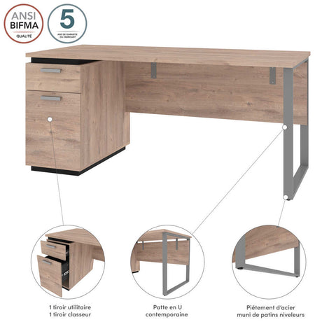 66W Desk with Single Pedestal