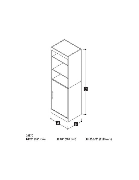 25W Shelving Unit with Door