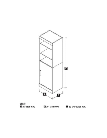 25W Shelving Unit with Door