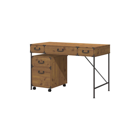 48W Writing Desk with 2 Drawer Mobile File Cabinet