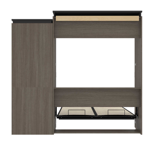 Queen Murphy Bed with Storage Cabinet and Pull-Out Shelf (97W)