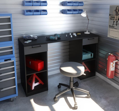 2-Drawer Workbench with Open Storage