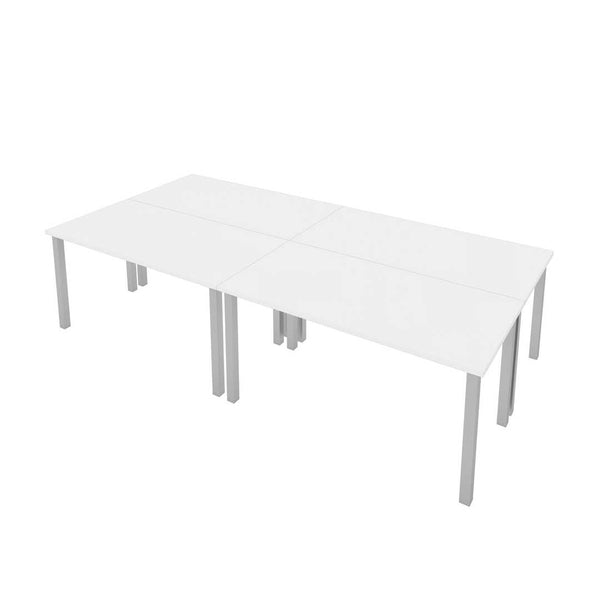 Four 60W x 30D Table Desks with Square Metal Legs