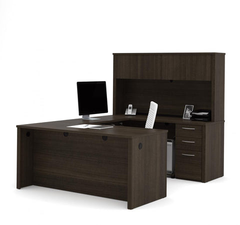 66W U-Shaped Executive Desk with Pedestal and Hutch