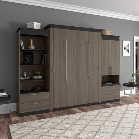 Queen Murphy Bed and Multifunctional Storage with Drawers (125W)