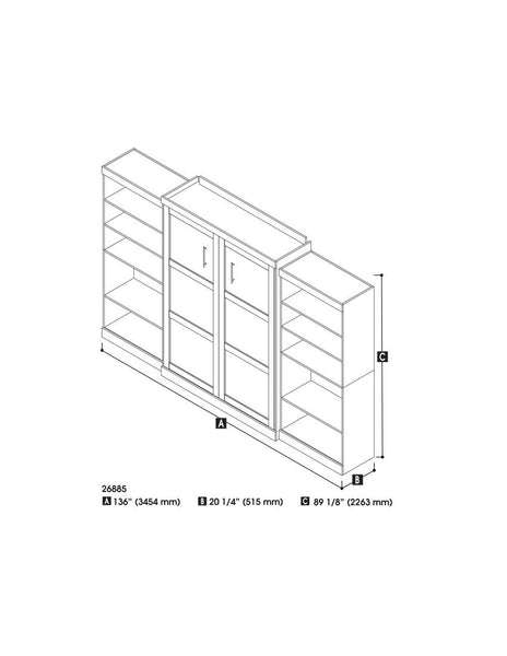 Queen Murphy Bed with 2 Shelving Units (137W)